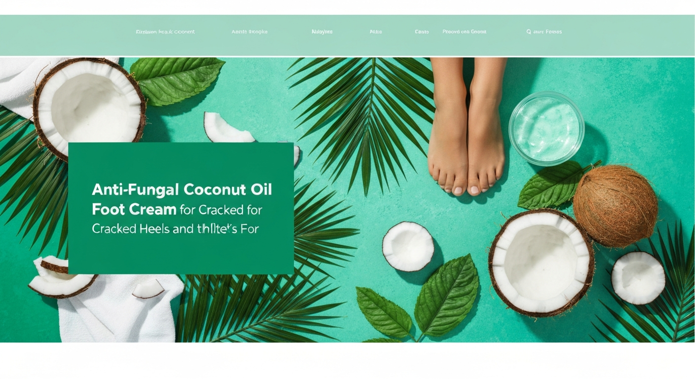 Anti-Fungal Coconut Oil Foot Cream for Cracked Heels and Athlete's Foot