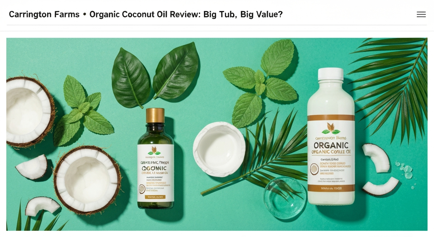 Carrington Farms Organic Coconut Oil Review: Big Tub, Big Value?