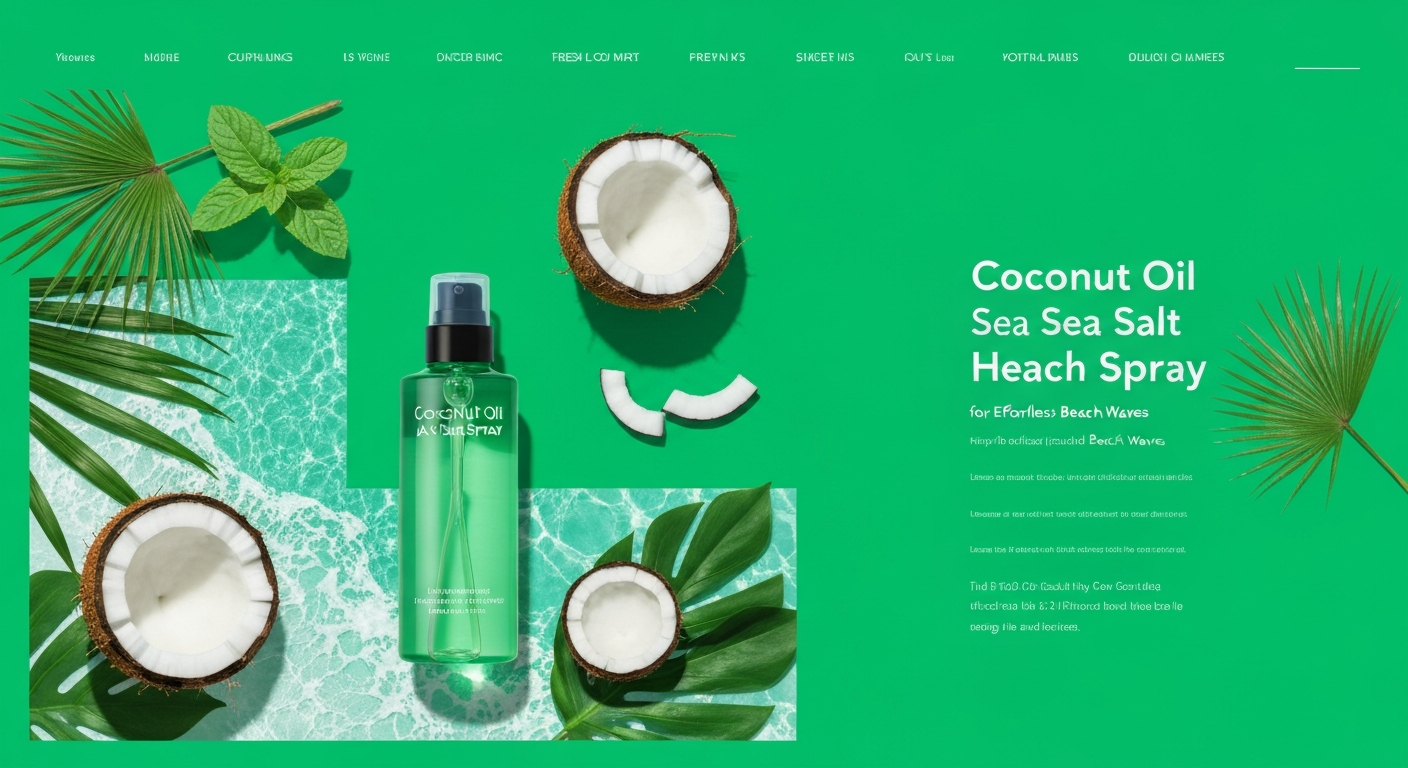 Coconut Oil and Sea Salt Hair Spray for Effortless Beach Waves